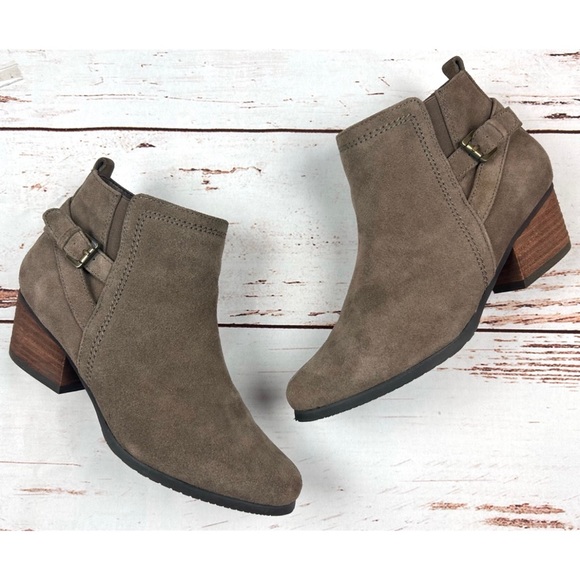Blondo Shoes - Blondo Taupe Idra Waterproof Suede Ankle Booties 8